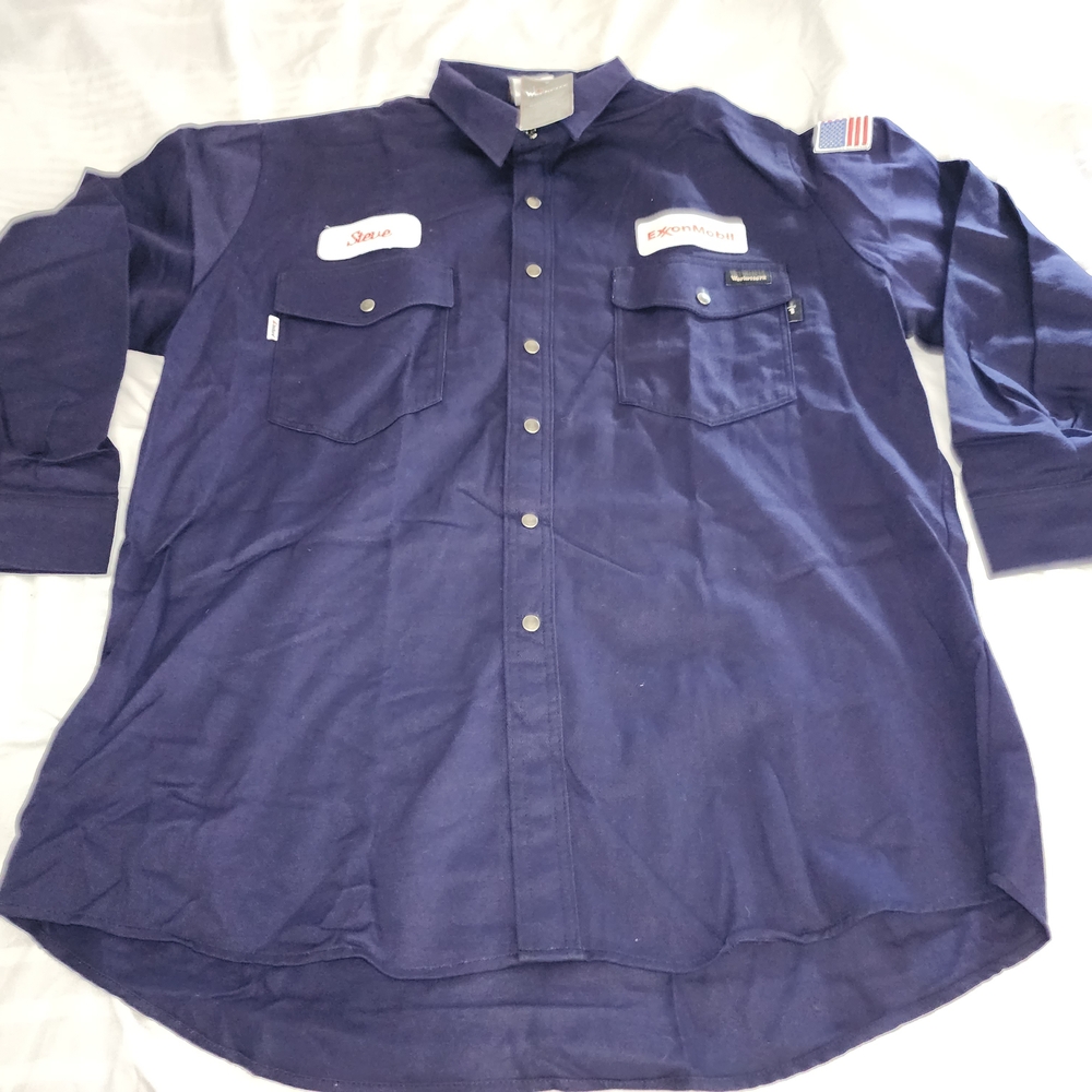 Workrite FR Flame-Resistant Workwear Men's Navy Blue Shirt Size Xlarge NWT!